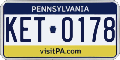 PA license plate KET0178