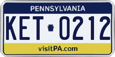 PA license plate KET0212