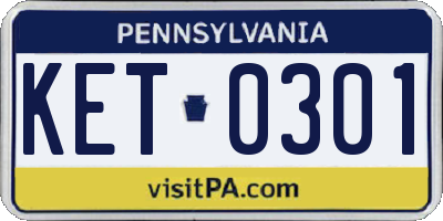 PA license plate KET0301