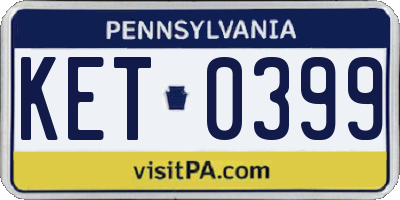 PA license plate KET0399