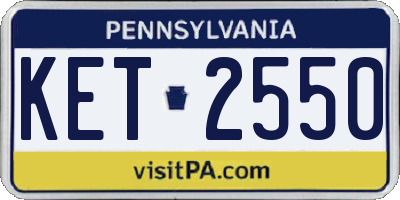 PA license plate KET2550