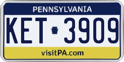 PA license plate KET3909