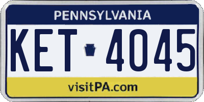 PA license plate KET4045
