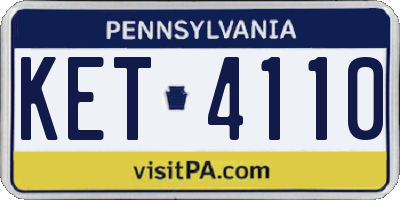 PA license plate KET4110