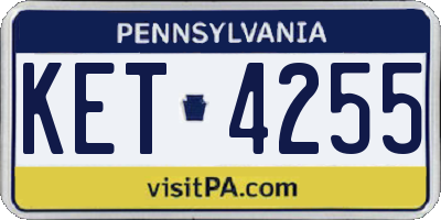 PA license plate KET4255