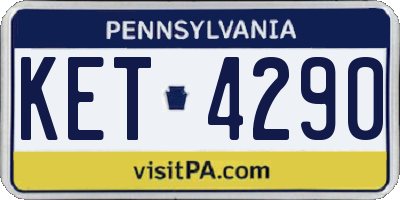 PA license plate KET4290