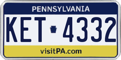 PA license plate KET4332