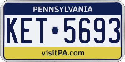 PA license plate KET5693