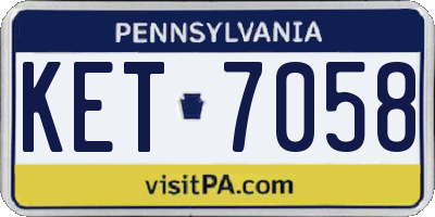 PA license plate KET7058