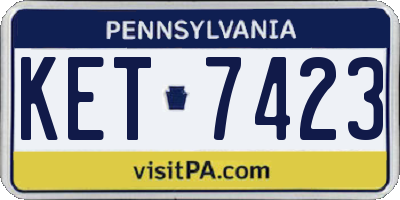 PA license plate KET7423