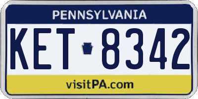 PA license plate KET8342