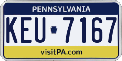 PA license plate KEU7167