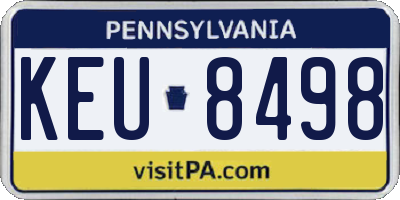 PA license plate KEU8498