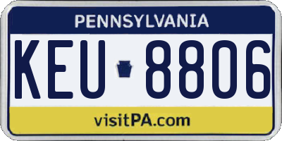 PA license plate KEU8806