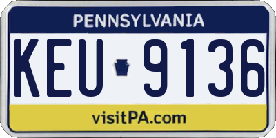 PA license plate KEU9136