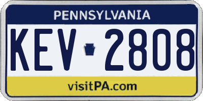 PA license plate KEV2808