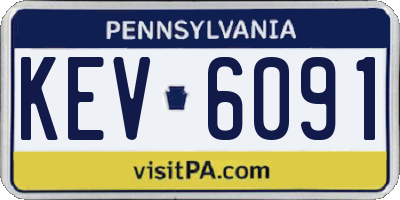 PA license plate KEV6091