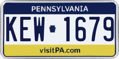 PA license plate KEW1679