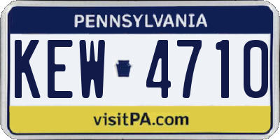 PA license plate KEW4710