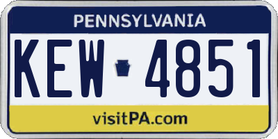 PA license plate KEW4851