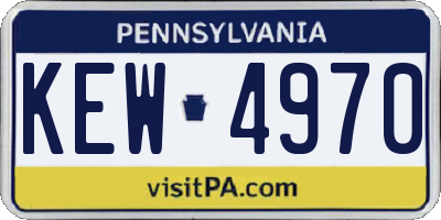 PA license plate KEW4970