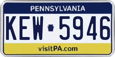 PA license plate KEW5946