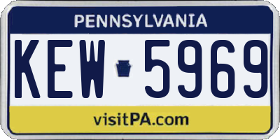 PA license plate KEW5969