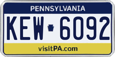 PA license plate KEW6092