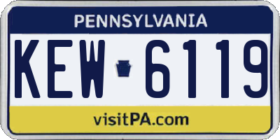 PA license plate KEW6119