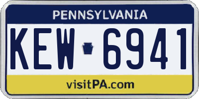 PA license plate KEW6941