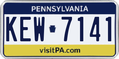 PA license plate KEW7141