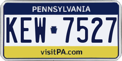 PA license plate KEW7527