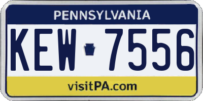 PA license plate KEW7556