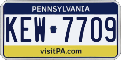 PA license plate KEW7709