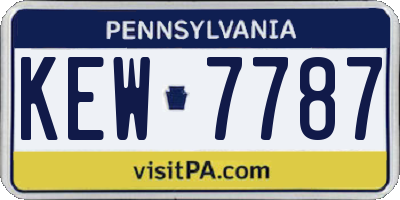 PA license plate KEW7787