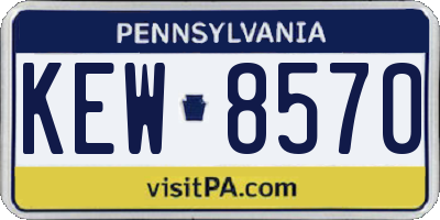 PA license plate KEW8570