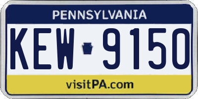 PA license plate KEW9150