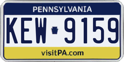 PA license plate KEW9159