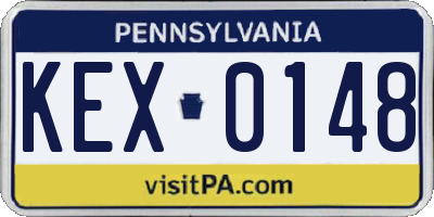 PA license plate KEX0148