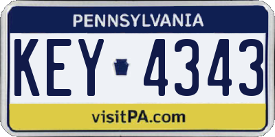 PA license plate KEY4343