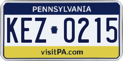 PA license plate KEZ0215