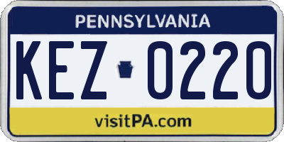 PA license plate KEZ0220