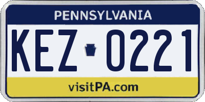 PA license plate KEZ0221