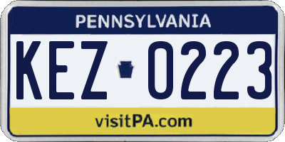 PA license plate KEZ0223