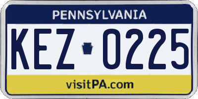 PA license plate KEZ0225