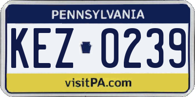 PA license plate KEZ0239