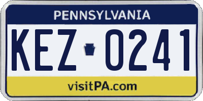 PA license plate KEZ0241