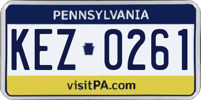 PA license plate KEZ0261