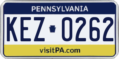 PA license plate KEZ0262