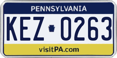 PA license plate KEZ0263